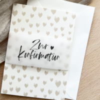 For confirmation - folding card with envelope and banderole