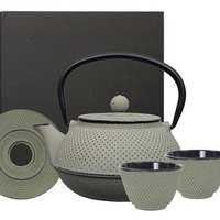Teaclassix Gietijzeren Theeset Arare 0,80 ltr, Giftbox, Grijsgroen