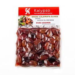 "Fresh Kalamata olives from Greece, dark red in color with a rich, savory flavor. Ideal for salads, pasta dishes, and Mediterranean-inspired cuisine."