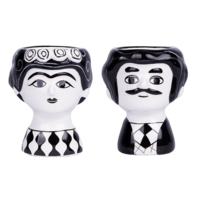 Kitsch Kitchen set egg cup Carlos & Marisol black/white
