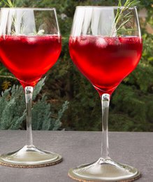 Red wine glasses set, two pieces, clear glass, elegant stemmed design, cocktail aperitif drinkware