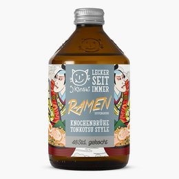 Organic Tonkotsu Style Base Broth for Ramen, 525ml. Rich, savory broth with pork flavor, perfect for making authentic ramen at home.