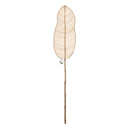 Decorative rattan leaf with natural brown tones and intricate veining, ideal for adding a touch of nature to any space.