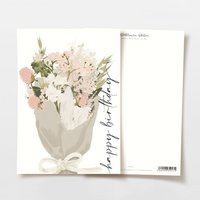 Verjaardagskaart roze boeket, FSC gecertificeerd