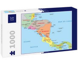  A 1000-piece puzzle map of Central America, featuring vibrant colors and clear country boundaries.