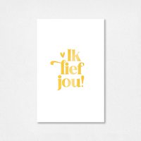 Mini kaartje | Ik lief jou | Goudfolie