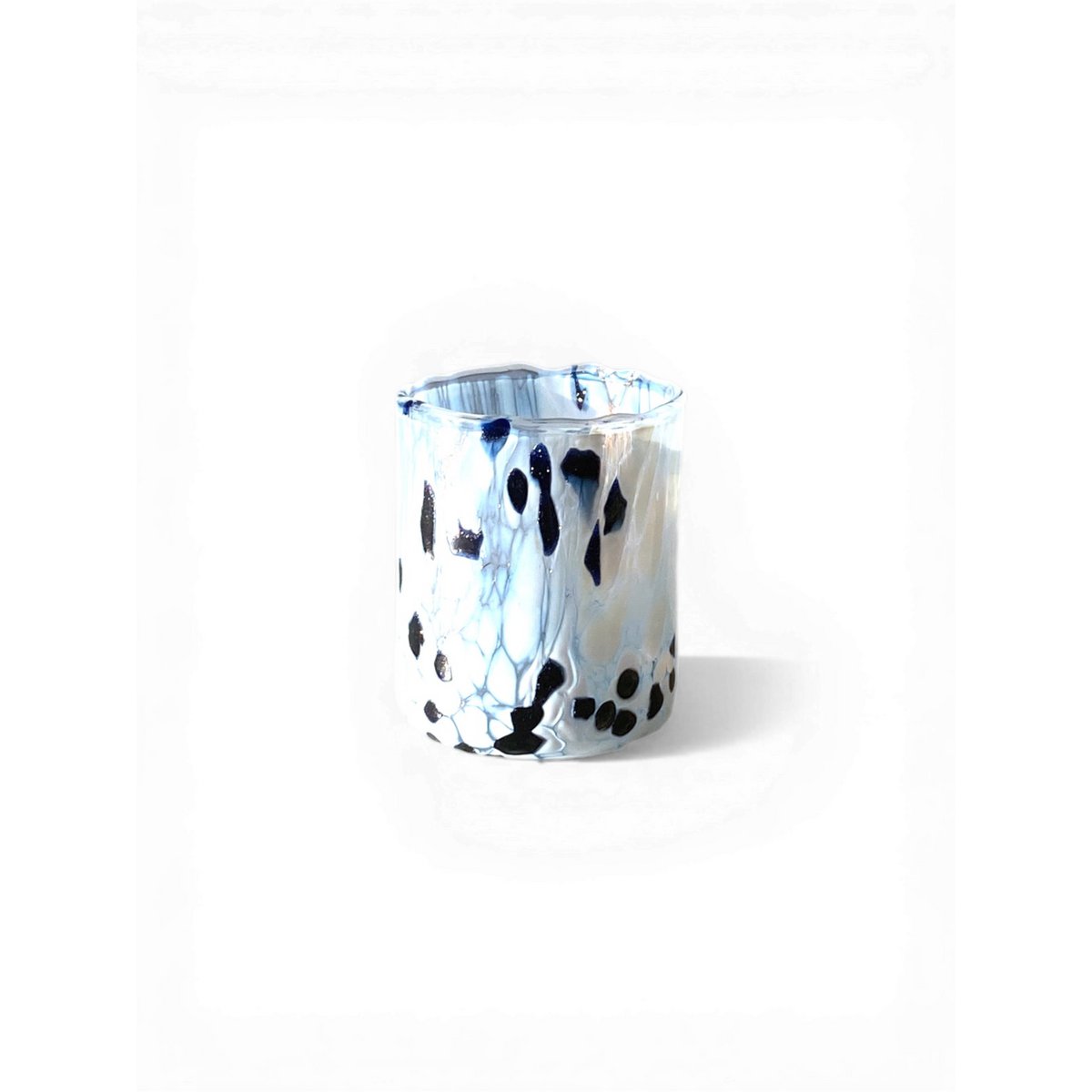6 Bicchieri Shot Avventurina Blu in Vetro Soffiati e Lavorati a Mano con Murrine di Murano, linea “I Colori di Murano” 75 ml. Made in Italy