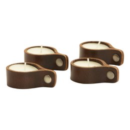 Skórzane paski tealight (zestaw 4)