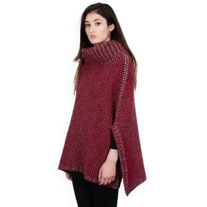 SENIA - Two-tone vanisè poncho in alpaca wool