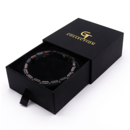 Men's RED TIGER EYE, BLACK ONYX Flat bead Bracelet