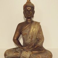 Thai seated Buddha bronze polyresin