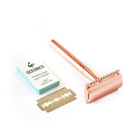 Rasoir de sécurité Or Rose | zéro déchet | Un rasage sans plastique