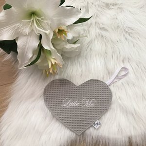 Speen Handtuch Herz warmes Waffel grau