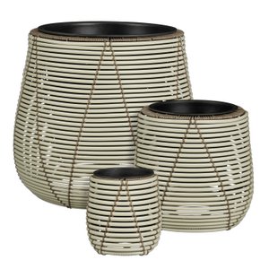 Bloempot buiten Cancun Wit