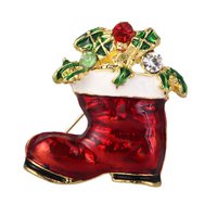 Christmas brooch "X-mas boot"