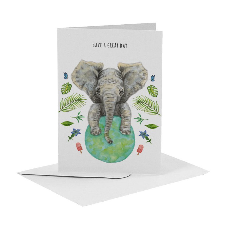 10 wenskaarten mix - gevouwen met envelop - Verjaardag - Liefde - Papegaai - Olifant - Zebra - Dolfijn - Leeuwen - A6 formaat - aquarel