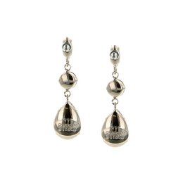 Silver Beetle Drop Earrings