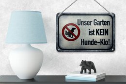 Tin sign notice 18x12cm our garden no dog toilet decoration