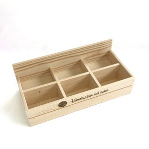 Houten display voor wenskaarten met zaden