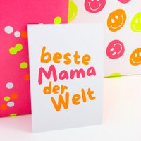 Postcard "Best Mom in the World" made from recycled paper