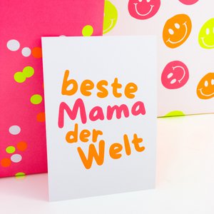 Postcard "Best Mom in the World" made from recycled paper
