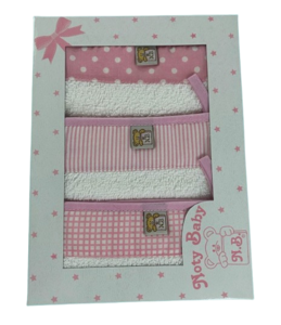 Set mit 3 Baby-Badehandschuhen aus 100 % Baumwolle