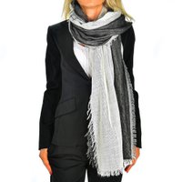 Florence Artegiani. Two-tone scarf scarf with double flap, modal and wool. Made in Italy.