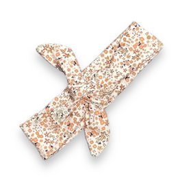 Floral print headband with knot detail, available in 70cm and 60cm sizes, suitable for kids.
