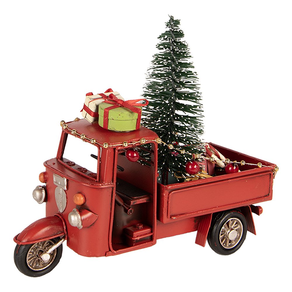 Kerstdecoratie Beeld Motor 17x7x14 cm Rood Metaal