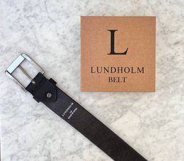 Lundholm leather belt men's leather cognac brown black - 115 cm - adjustable to size - Scandinavian design - gift for man men's gifts tip father's day gift father's day gift