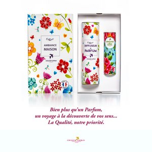 Zen Atmosphere Box Parfümdiffusor + Weichheit aus handgefertigtem Leinen, 100 % hergestellt in Grasse