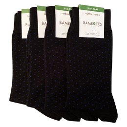 Bambocks Bambussocken 4-Paar schwarz / blau gepunktet