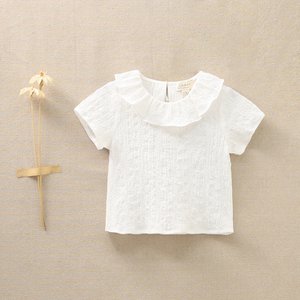 Kurzarmbluse für Babymädchen mit Rüschenausschnitt I14-21310222