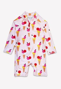Baby Swimsuit lange mouwen met ijswafelsdruk, UV-bescherming UPF 50+