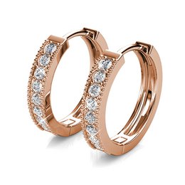 Eclat Earrings - Rose Gold and Crystal