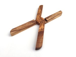 Topfuntersetzer zusammenklappbar aus Olivenholz