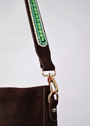 BOHO IBIZA BAG - Tracolla Menta Avorio (70cm) + Borsa Scamosciata (Cacao)