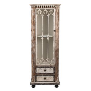 Vitrinekast Bruin Beige 49x35x135 cm