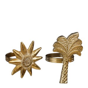 Serviettenring Palme Sonne gold