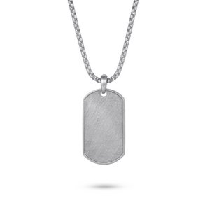 Silver Dog Tag Pendant Necklace