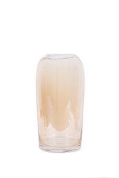 A tall, cylindrical glass vase with a gold-colored finish. The vase has a simple, elegant design and appears to be made of high-quality materials.