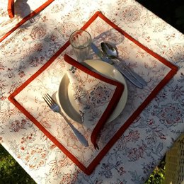 Tovaglia 'Fiore' Rosso/Blu, Grande