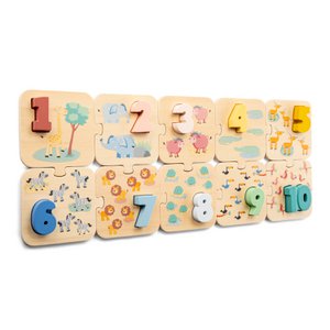 Holz-Zahlenpuzzle Safari