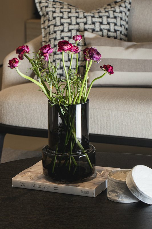 Moderne retro design vase, dyb grå farve, TYLER12GR