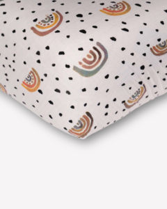 Musselin-Spannbettlaken "Eliane" 90x200 cm • Regenbogen