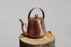 Kupferkessel handgefertigt - rustikaler Kupfertopf für Holzofen - Handwerksküchendekor rustikal