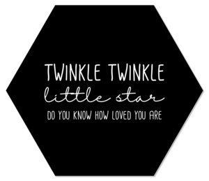 Muurhexagon twinkle twinkel zwart