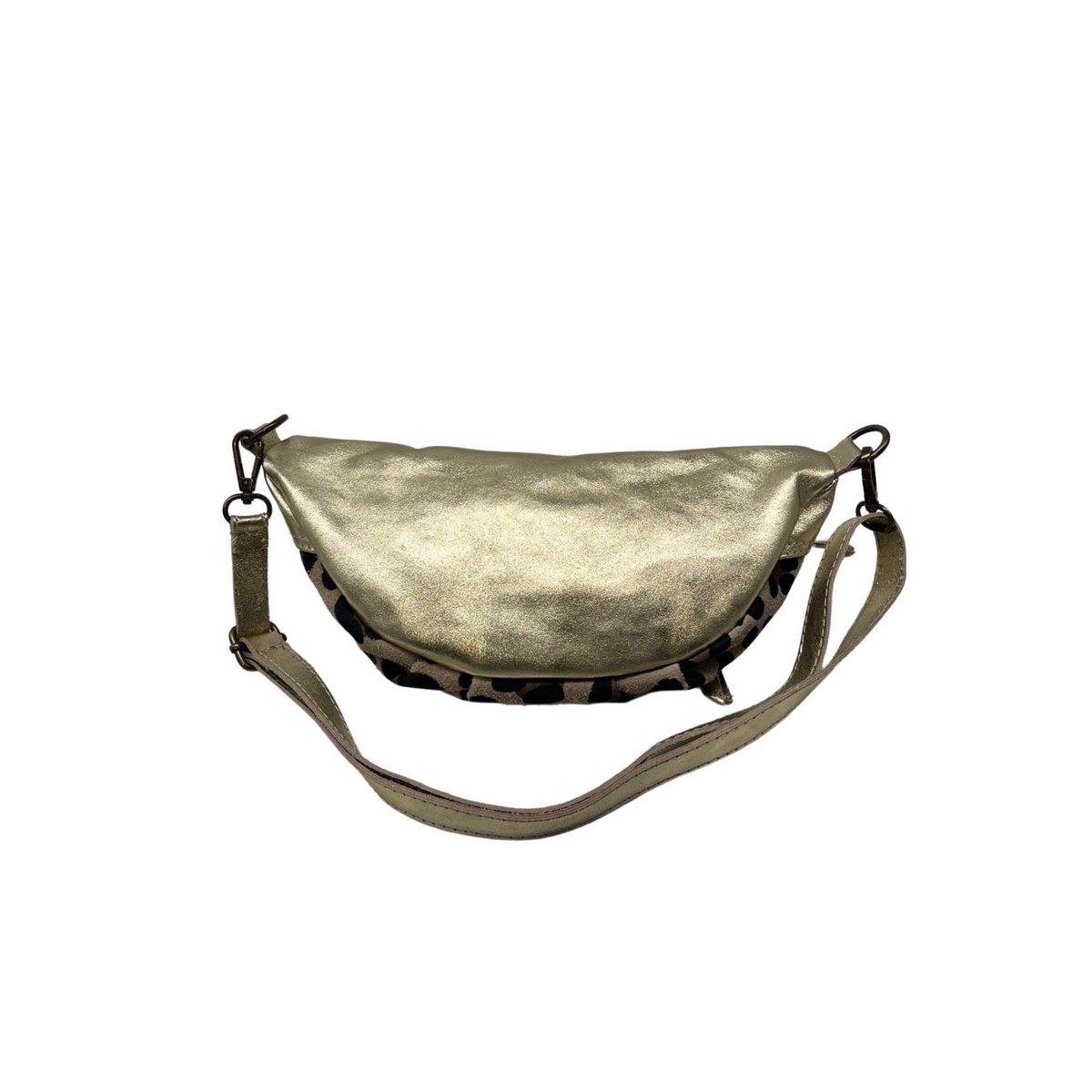 Marsupio in pelle leopardata con 2 cerniere