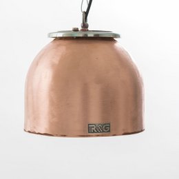 Lampada a sospensione in rame "Flange M"