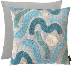 Omkeerbare kussenhoes - 46X46 - grijs/blauw - Malva